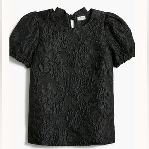 J. Crew Floral puff-sleeve top